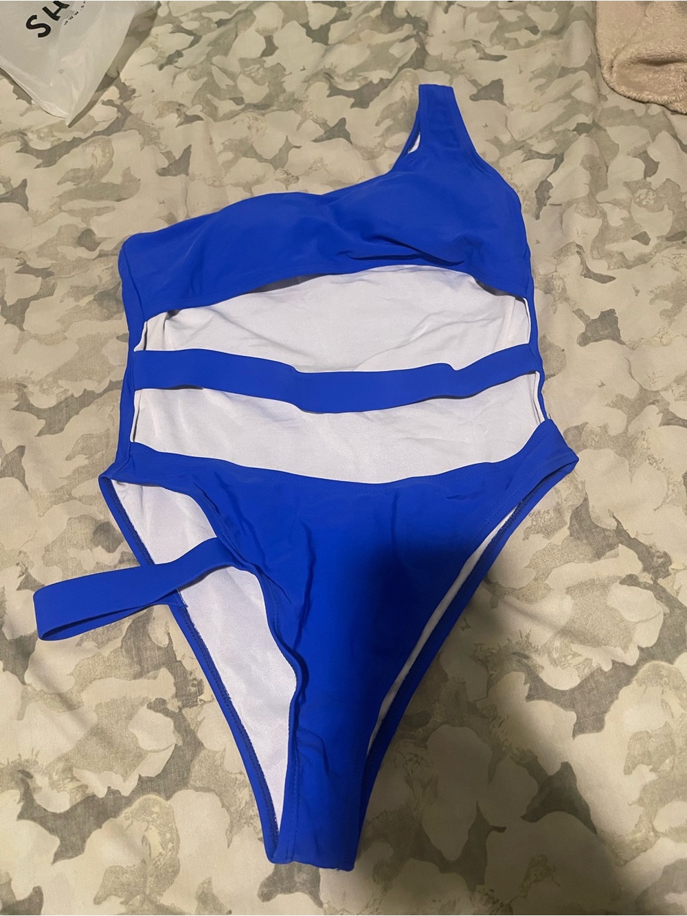 Kids One-Piece Swimsuit - Electric Blue Asymmetric Cutout